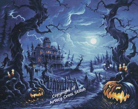 cross stitch pattern Fright Night (Large)