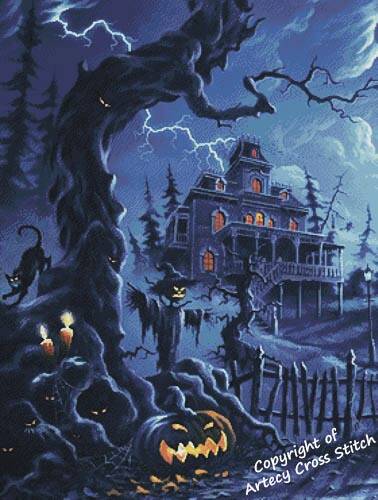 cross stitch pattern Fright Night (Large Crop)
