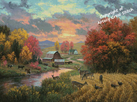 cross stitch pattern Golden Retreat (Large)