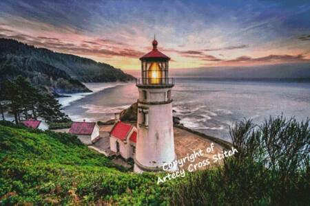 cross stitch pattern Heceta Head Lighthouse (Large)