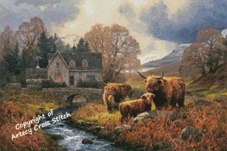 cross stitch pattern Highlands Home