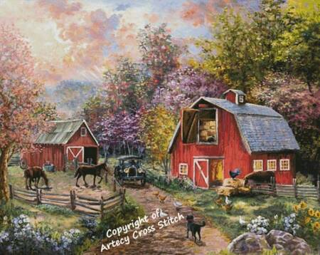 cross stitch pattern Horse Farm Glen (Large)