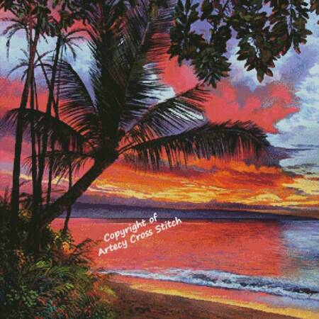 cross stitch pattern Maui Sunset
