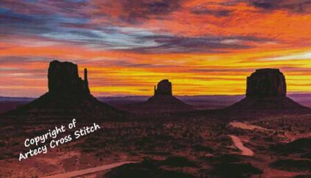 cross stitch pattern Monument Valley Sunset (Large)