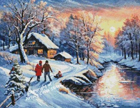 cross stitch pattern Mini Snow River