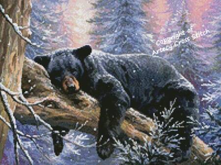 cross stitch pattern Mini Time to Hibernate