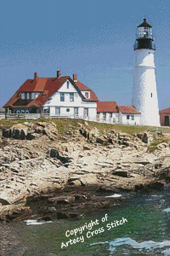 cross stitch pattern Portland Head Lighthouse 3