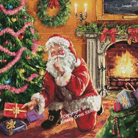 cross stitch pattern Quiet Santa