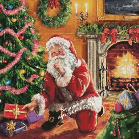 cross stitch pattern Quiet Santa (Large)
