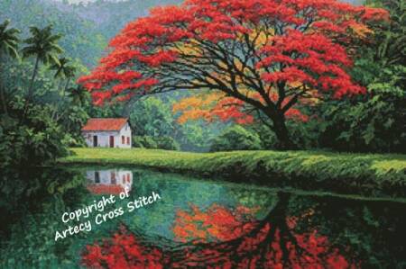 cross stitch pattern Rainforest Reflections