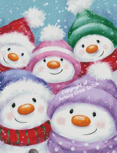 cross stitch pattern Snowmen (Large)