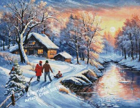 cross stitch pattern Snow River (Large)