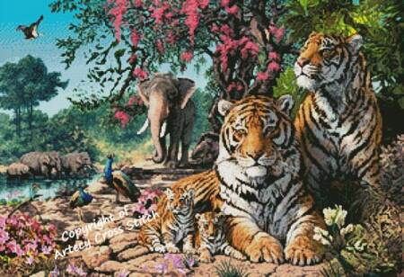 cross stitch pattern Tiger Sanctuary