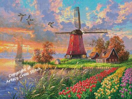 cross stitch pattern Tulip Farm (Large)