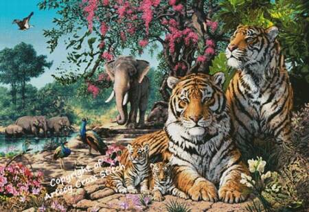 cross stitch pattern Tiger Sanctuary (Large)
