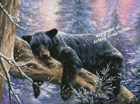 cross stitch pattern Time to Hibernate (Large)