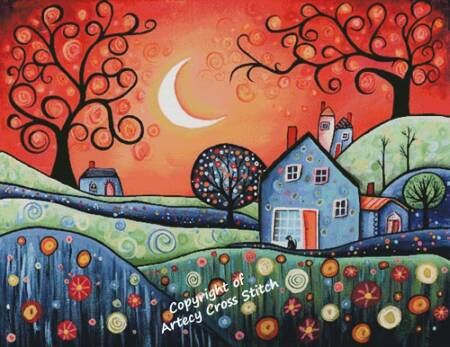 cross stitch pattern Warm Evening Sky (Large)