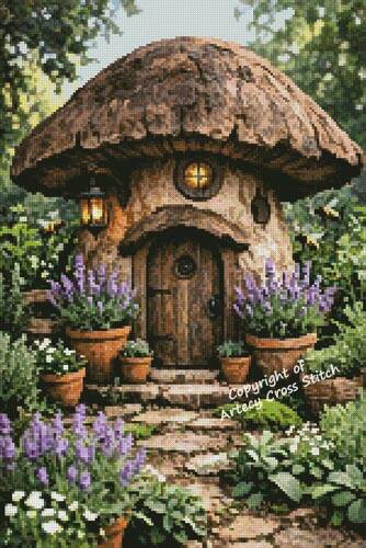 cross stitch pattern Mini Little Mushroom House