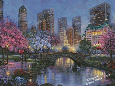 cross stitch pattern Misty Morning Blossoms (Large)