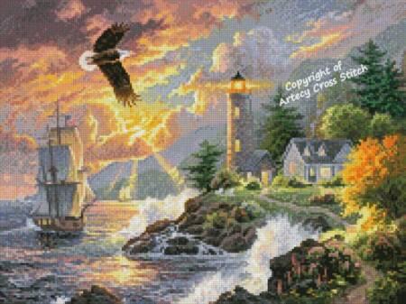 cross stitch pattern Mini Seaside Light