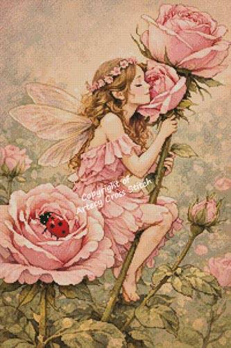 cross stitch pattern Rose Fairy