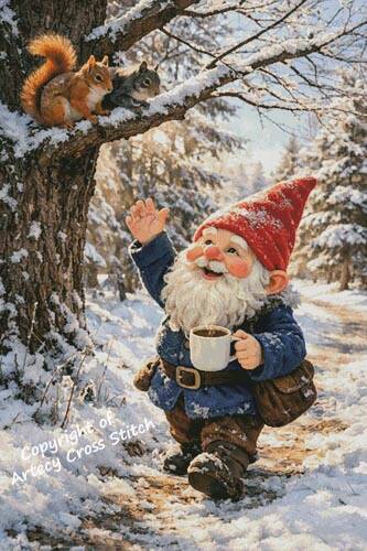 cross stitch pattern Winter Morning Wave (Large)