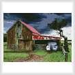 cross stitch pattern Old Barn in Storm