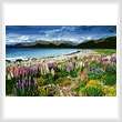 cross stitch pattern Lake Tekapo New Zealand