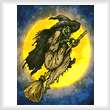 cross stitch pattern Witch on a broom