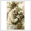 cross stitch pattern 1920's Lady