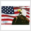 cross stitch pattern Bald Eagle and USA Flag