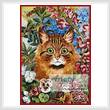 cross stitch pattern Cat amongst the Flowers