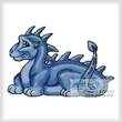 cross stitch pattern Cute Dragon (Blue)