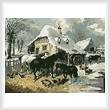 cross stitch pattern A Farmyard in Winter