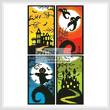 cross stitch pattern Halloween Sampler