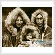 cross stitch pattern Inuit Family