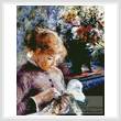 cross stitch pattern Lady Sewing