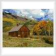 cross stitch pattern Mountains and Barn
