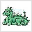 cross stitch pattern Mini Cute Dragon (Green)
