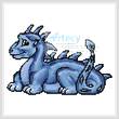 cross stitch pattern Mini Cute Dragon (Blue)