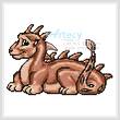 cross stitch pattern Mini Cute Dragon (Terracotta)