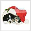 cross stitch pattern Mini Xmas Cat and Dog
