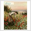 cross stitch pattern Girl Picking Poppies