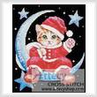 cross stitch pattern Santa on the Moon