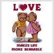 cross stitch pattern Teddy Love