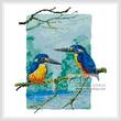 cross stitch pattern Two Azure Kingfishers