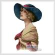 cross stitch pattern Victorian Blue Hat