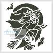 cross stitch pattern Witch Silhouette 