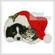 cross stitch pattern Xmas Cat and Dog