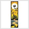 cross stitch pattern Yellow Halloween Bookmark